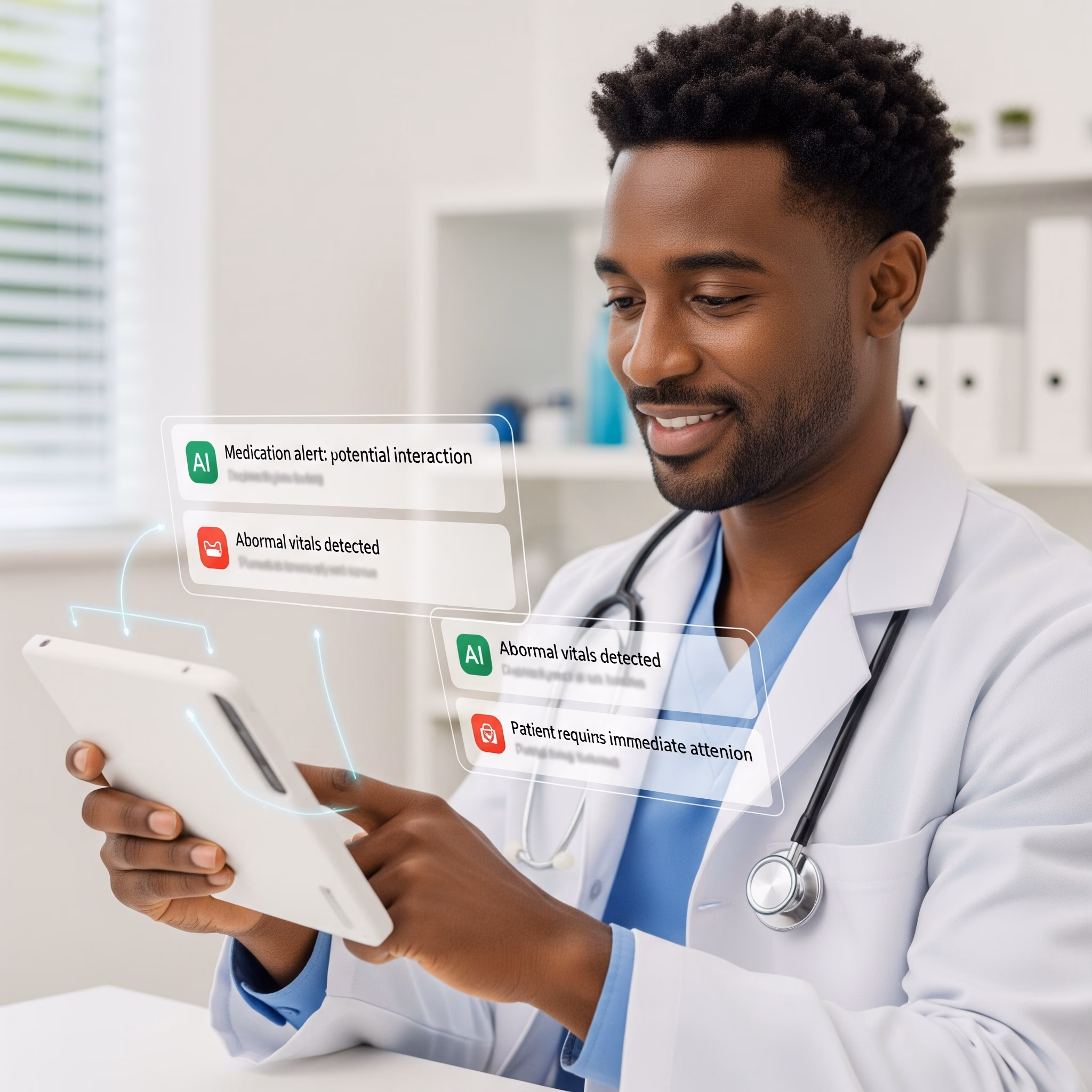 Clinician reviewing patient records with Clearpol Clinical AI