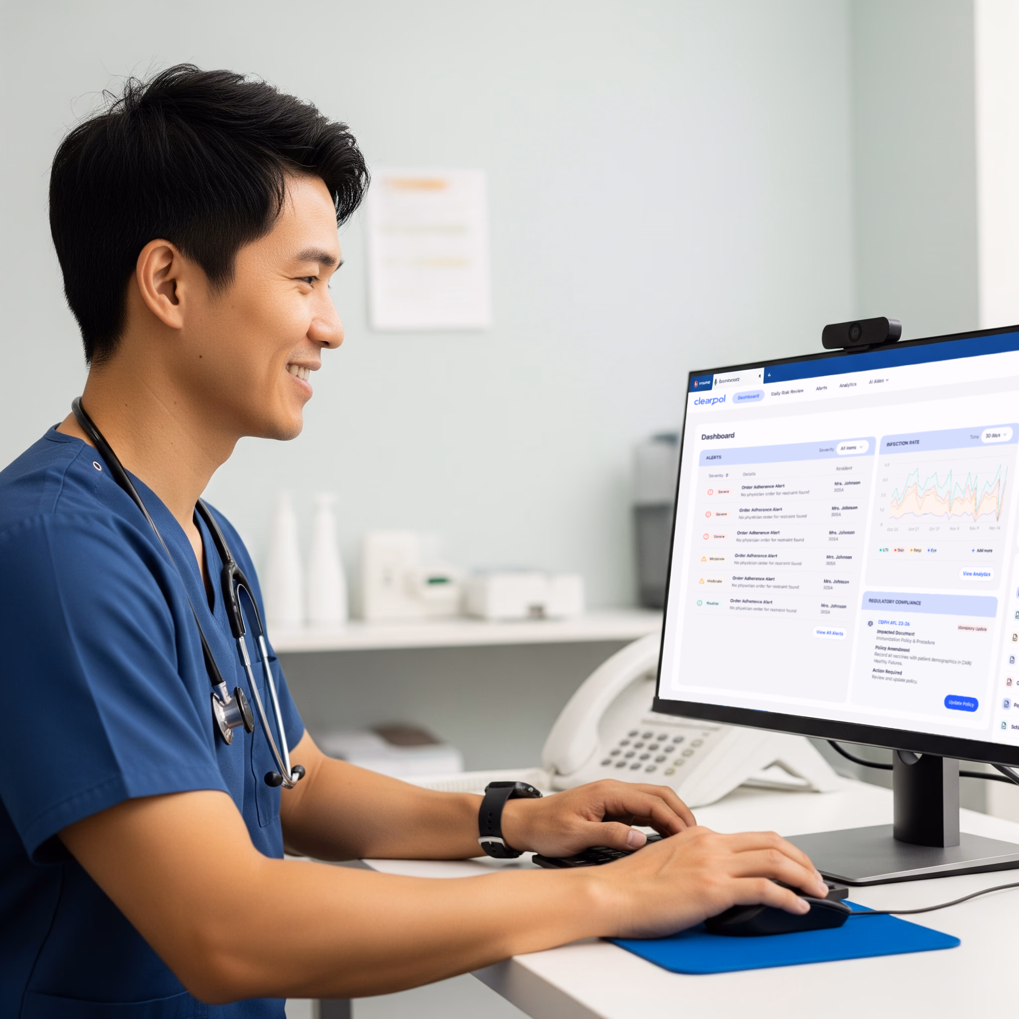 Compliance professional using Clearpol Insights Pro