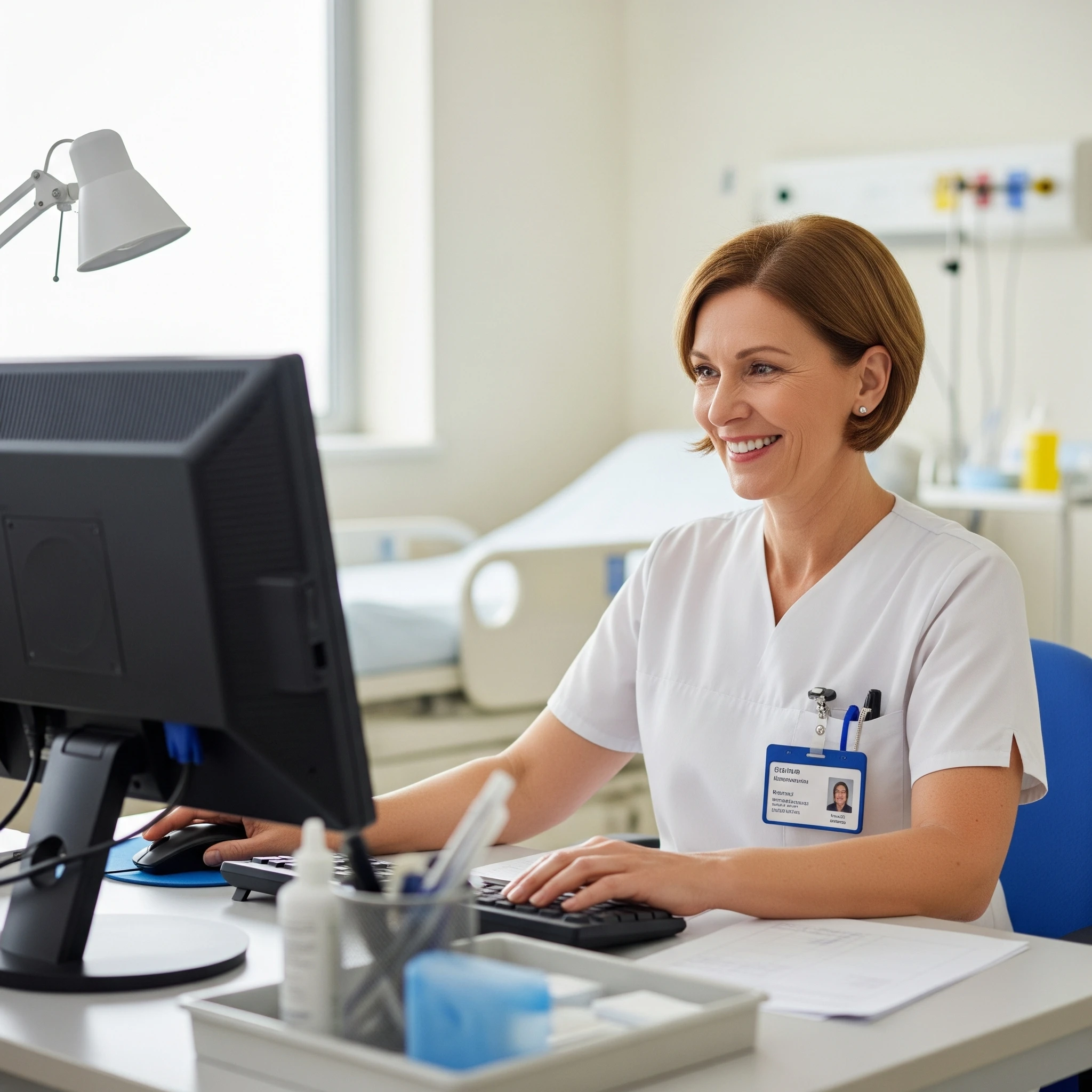 Nurse using Clearpol AI POC Writer to generate a draft